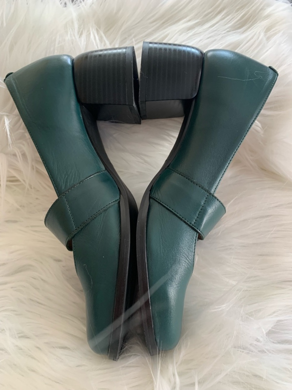 DNA footwear “Mary Jane” deep green leather block heel shoes Size 39 VVGUC - Picture 10 of 16